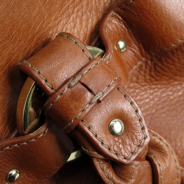 実際に弊社で買取させて頂いたBALLY/バリー 編み込み レザー ハンドバッグ/ボストンバッグ キャメル系の画像 5枚目