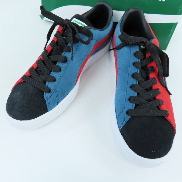 実際に弊社で買取させて頂いたPUMA/プーマ SUEDE CLASSIC XXI P BLACK-I BLUE-URBAN RED 374915-33/27.5