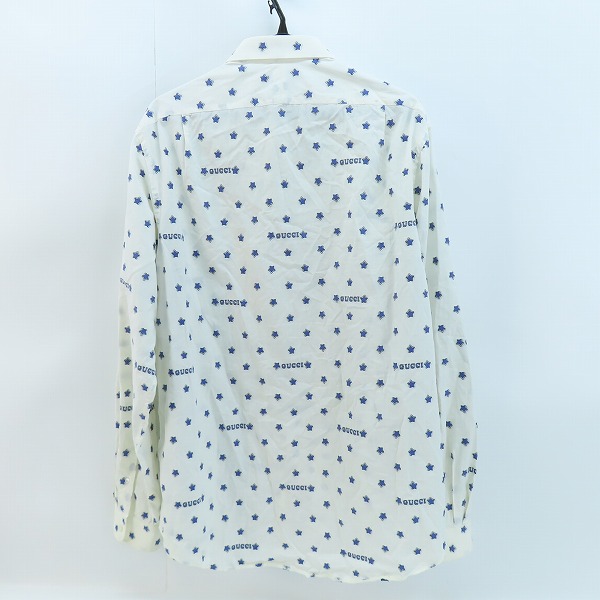 実際に弊社で買取させて頂いたGUCCI/グッチ 18ss 長袖ドレスシャツ スター 星 ロゴ 刺繍 ホワイト 547239/50の画像 1枚目