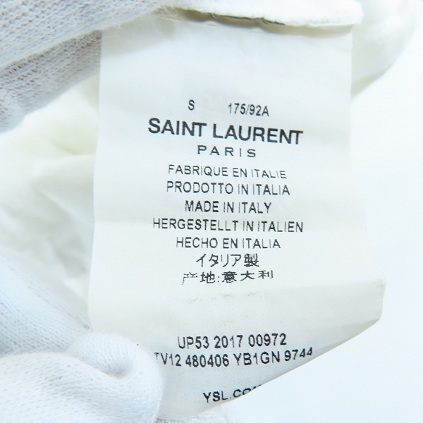 実際に弊社で買取させて頂いた【JPタグ】SAINT LAURENT PARIS/サンローランパリ シグネチャーロゴ Tシャツ 480406 YB1GN/Sの画像 3枚目