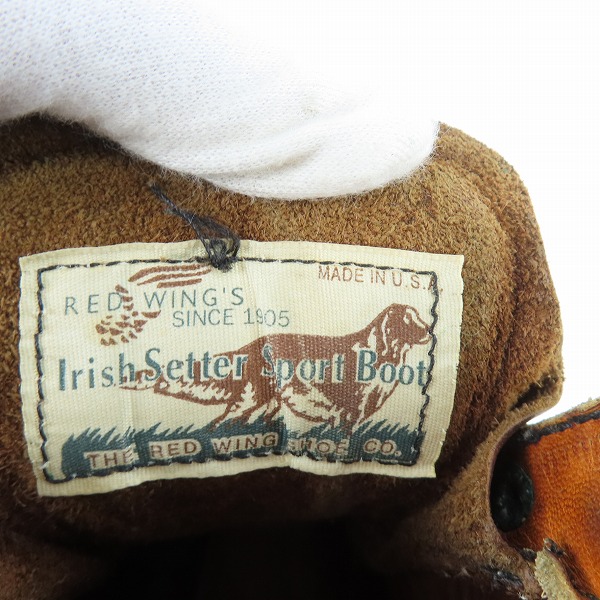 実際に弊社で買取させて頂いたRED WING/レッドウィング 50周年記念 アイリッシュセッターブーツ/復刻犬タグ/1953/8.5の画像 6枚目