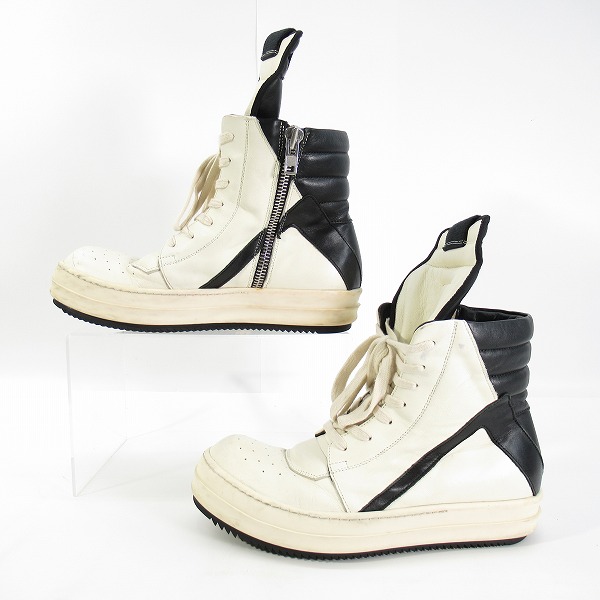 実際に弊社で買取させて頂いたRick Owens/リックオウエンス GEOBASKET/ジオバスケット ハイカットスニーカー/40の画像 3枚目
