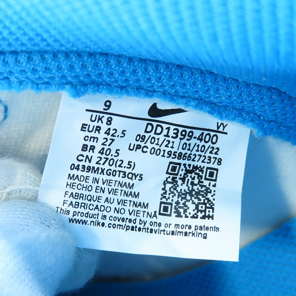 実際に弊社で買取させて頂いたNIKE/ナイキ DUNK HI RETRO/ダンクハイ チャンピオンシップ ブルー DD1399-400 /27の画像 5枚目