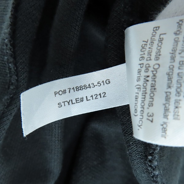 実際に弊社で買取させて頂いたLACOSTE/ラコステ 半袖ポロシャツ ブラック L1212 /3の画像 4枚目