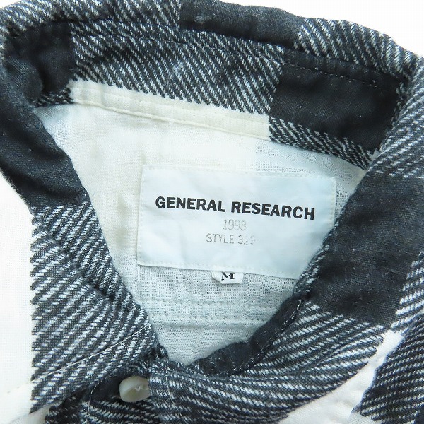 実際に弊社で買取させて頂いたGENERAL RESEARCH/ジェネラルリサーチ 1998 STYLE329 チェックシャツ/Mの画像 2枚目