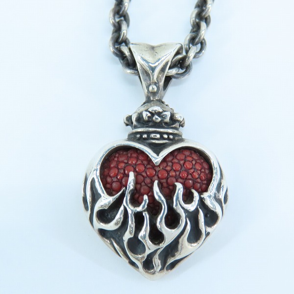 実際に弊社で買取させて頂いた【キャラ付き】LEATHERS & TREASURES/レザーズアンドトレジャーズ フレームハート ペンダント/ネックレスの画像 1枚目