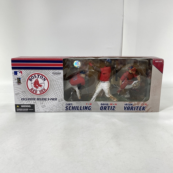 実際に弊社で買取させて頂いた【未開封】McFARLANE TOYS/マクファーレントイズ ボストン・レッドソックス SCHILLING/ORTIZ/VARITEK フィギュア