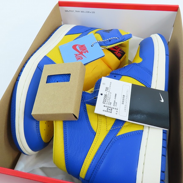 実際に弊社で買取させて頂いた【未使用】NIKE/ナイキ WMNS AIR JORDAN 1 RETRO HIGH OG/エアジョーダン 1 レトロ ハイ リバースレイニー FD2596-700/25.5の画像 6枚目