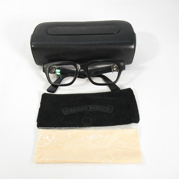 実際に弊社で買取させて頂いたCHROME HEARTS/クロムハーツ BAGDANG2-A マットブラック メガネフレーム/アイウェアの画像 9枚目