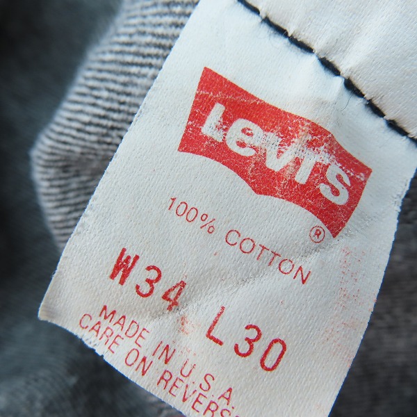 実際に弊社で買取させて頂いたLEVIS/リーバイス 501 USA製 刻印520 ブラック デニム パンツ/ジーンズ/W34の画像 4枚目