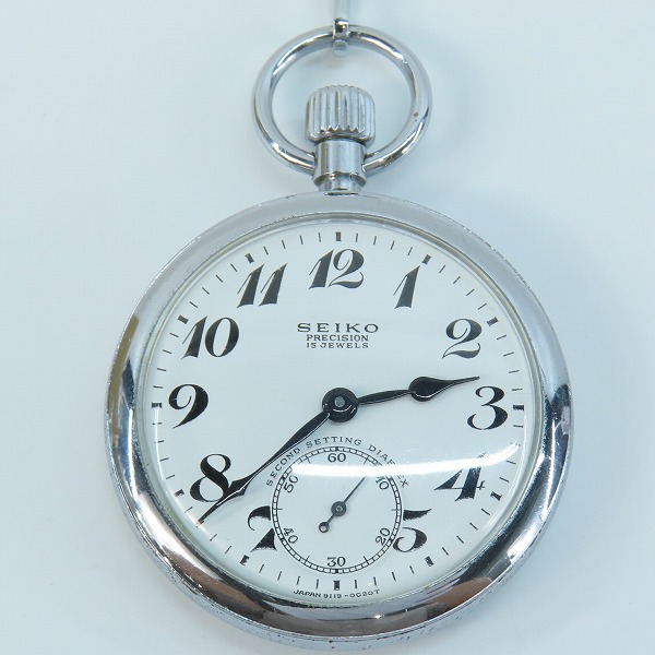 実際に弊社で買取させて頂いたSEIKO/セイコー PRECISION 15JEWELS/プレシジョン 15石 手巻き 懐中時計