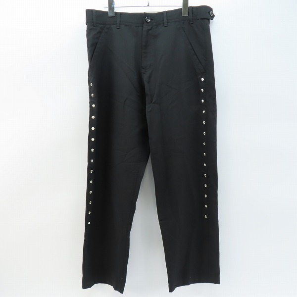 実際に弊社で買取させて頂いたBLACK COMME des GARCONS/ブラックコムデギャルソン サイド スタッズ デザイン ワイド パンツ 1T-P019/AD2017 L