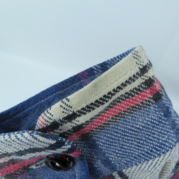 実際に弊社で買取させて頂いたSUGAR CANE/シュガーケーン チェック柄 ネルシャツ SC27118 ブルー系 XLの画像 6枚目