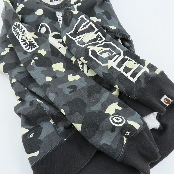 実際に弊社で買取させて頂いたA BATHING APE/アベイシングエイプ WGM カモフラ シャークスウェット トレーナー 001SWD301008X/Lの画像 7枚目