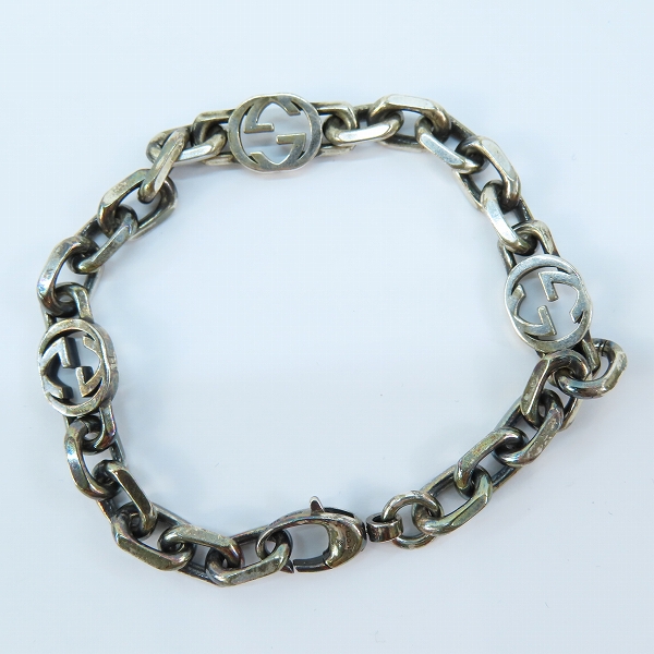 実際に弊社で買取させて頂いたGUCCI/グッチ インターロッキングG シルバー チェーンブレスレットの画像 4枚目
