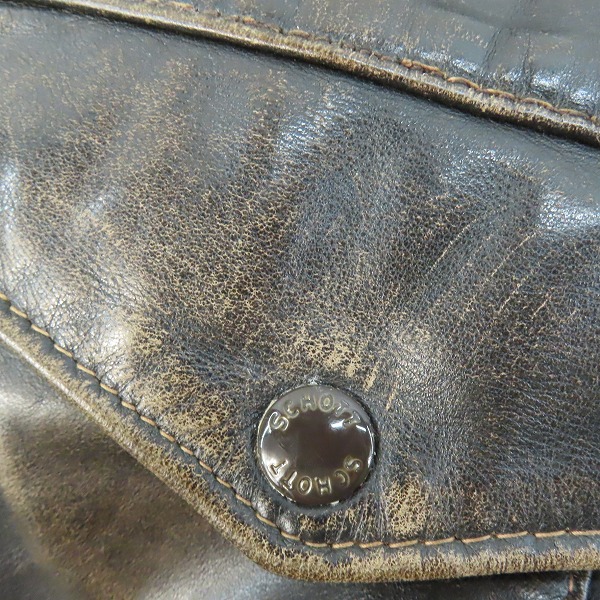 実際に弊社で買取させて頂いたSchott/ショット USA製 ボアライナー付 レザージャケット/38の画像 8枚目