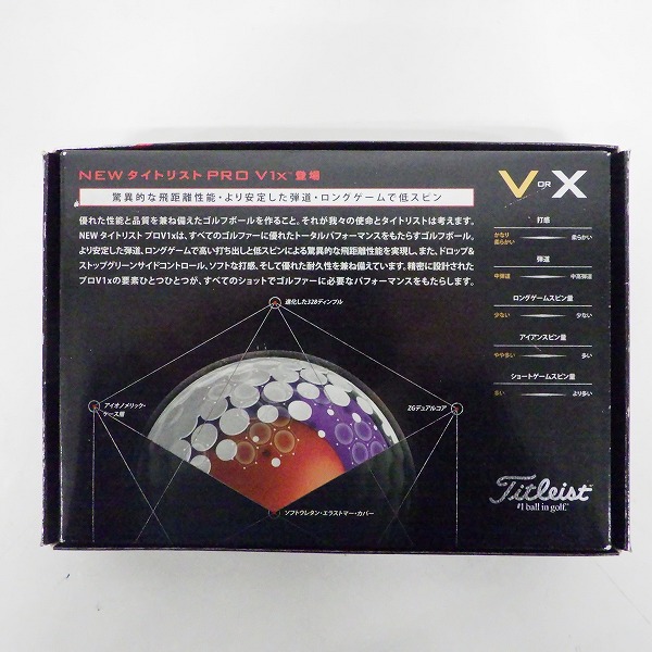 実際に弊社で買取させて頂いた【未使用/オウンネーム】Titleist/タイトリスト PRO V1x ゴルフボール ホワイト 1ダースの画像 4枚目
