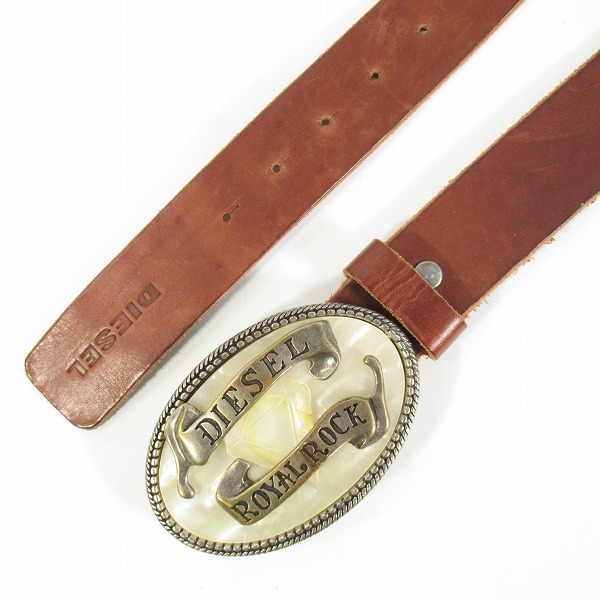 実際に弊社で買取させて頂いたDIESEL/ディーゼル ROYAL ROCK バックル レザーベルト 85の画像 1枚目