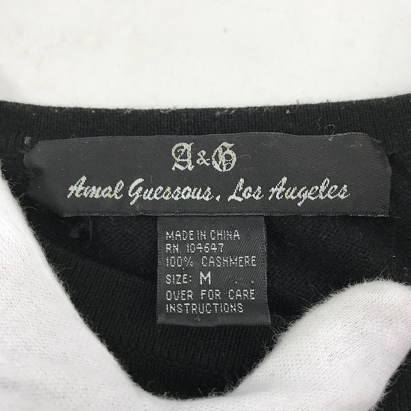 実際に弊社で買取させて頂いたA＆G/エーアンドジー カシミヤ ニット クロス カットソー /Mの画像 2枚目