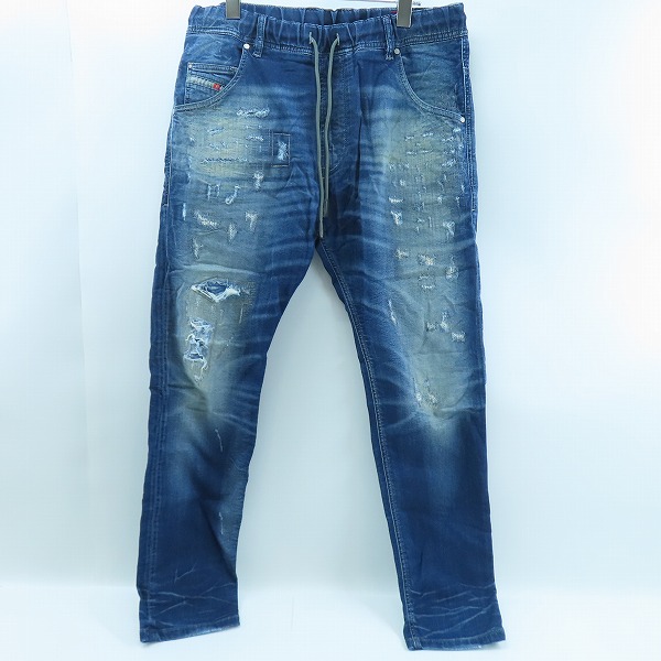 実際に弊社で買取させて頂いたDIESEL/ディーゼル JOGG JEANS/ジョグジーンズ KROOLEY ダメージ加工 ストレッチ/スウェット デニムパンツ/W32