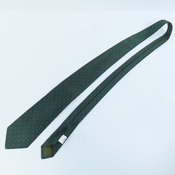 実際に弊社で買取させて頂いたLUIGI BORRELLI/ルイジ ボレッリ 総柄 グリーン シルク ネクタイの画像 6枚目