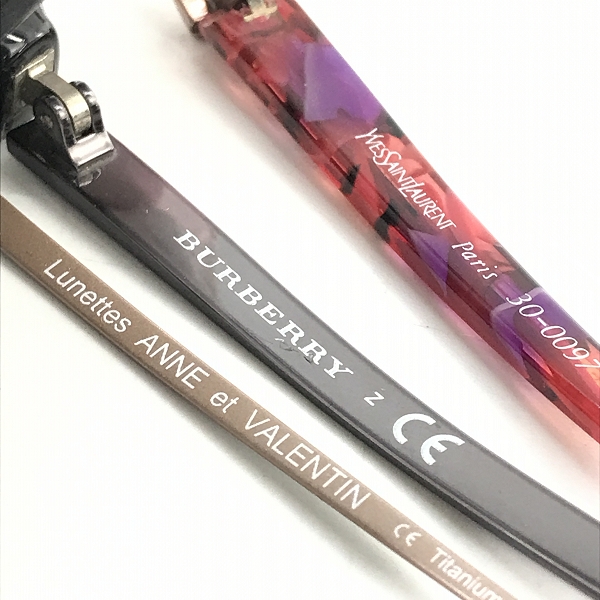 実際に弊社で買取させて頂いた【おまとめ】バーバリー/イブサンローラン/アンバレンタイン 他 メガネ/サングラス アイウェアの画像 2枚目