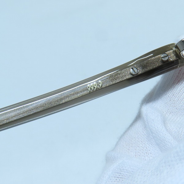 実際に弊社で買取させて頂いた999.9/フォーナインズ ハーフリム 度入り眼鏡/メガネフレーム M-21の画像 6枚目