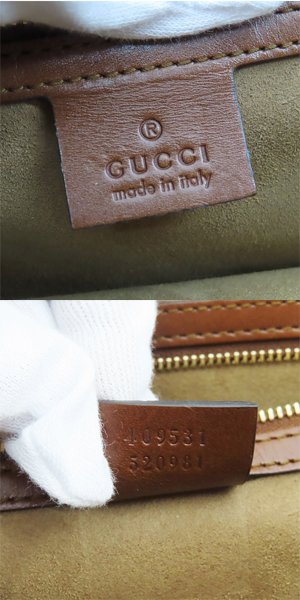 実際に弊社で買取させて頂いたGUCCI/グッチ GGスプリーム PVC×レザー 2WAYハンドバッグ ベージュ×ブラウン 409531の画像 5枚目
