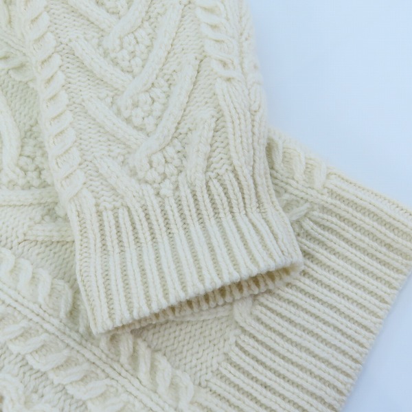 実際に弊社で買取させて頂いたBROOKS BROTHERS/ブルックスブラザーズ ウールケーブルニット/Sの画像 5枚目