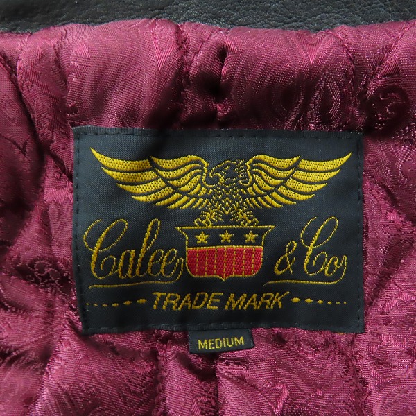 実際に弊社で買取させて頂いたCALEE/キャリー レザー シングル ライダース ジャケット/Mの画像 2枚目