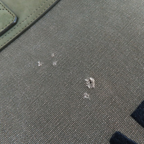 実際に弊社で買取させて頂いたreadymade/レディメイド SS23 ロゴ刺繍 ダメージ加工 レザー × キャンバス ボストンバッグ/ジムバッグの画像 8枚目