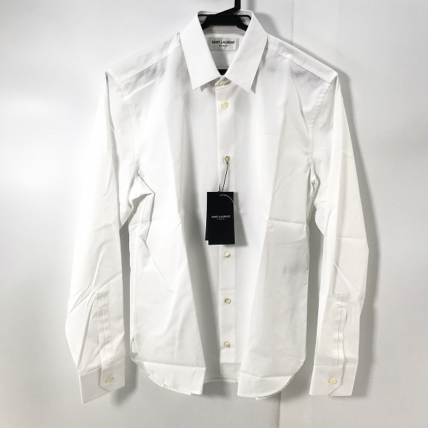 実際に弊社で買取させて頂いた(1)【未使用】SAINT LAURENT/サンローラン 19SS プレーン 長袖シャツ 536096 Y216W/36