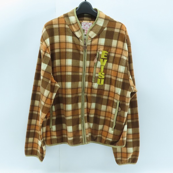 実際に弊社で買取させて頂いたEVISU/エヴィス 胸刺繍/バックカモメ フリース チェックジャケット/44