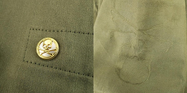 実際に弊社で買取させて頂いたmastermind JAPAN/マスターマインド serenade期 ラクーンファー付きモッズコート 金ボタン MV-C001-02-A/Lの画像 5枚目