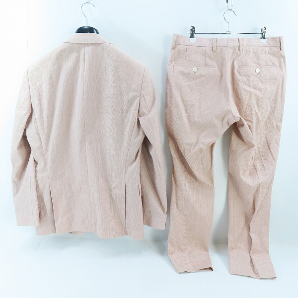 実際に弊社で買取させて頂いた【JPタグ】HUGO BOSS/ヒューゴボス ストライプ スーツ セットアップ テーラードジャケット/パンツ 46の画像 1枚目