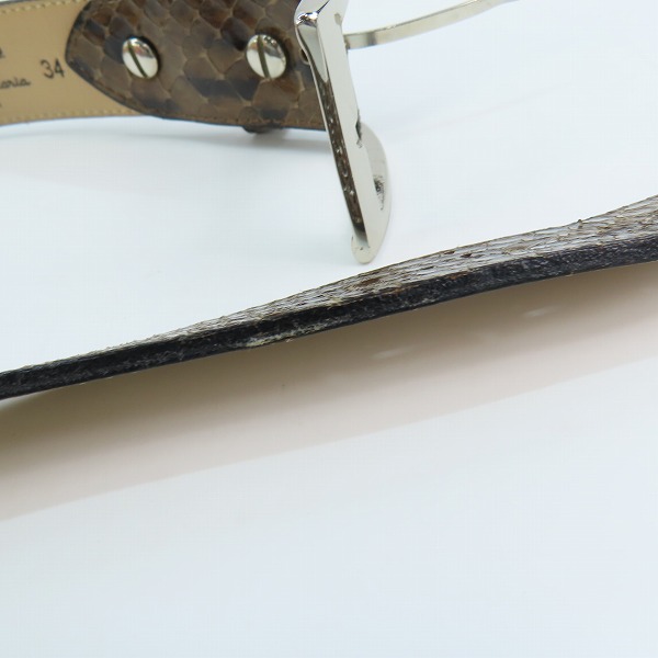 実際に弊社で買取させて頂いたWACKO MARIA/ワコマリア GUILTY PARTIES PYTHON LEATHER BELT/パイソンレザーベルト ブラウン 34の画像 5枚目