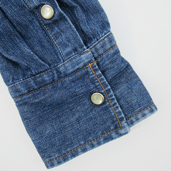 実際に弊社で買取させて頂いたEVISU/エヴィス MIGHTY EVISU刺繍 デニム ウエスタン シャツ/40の画像 5枚目