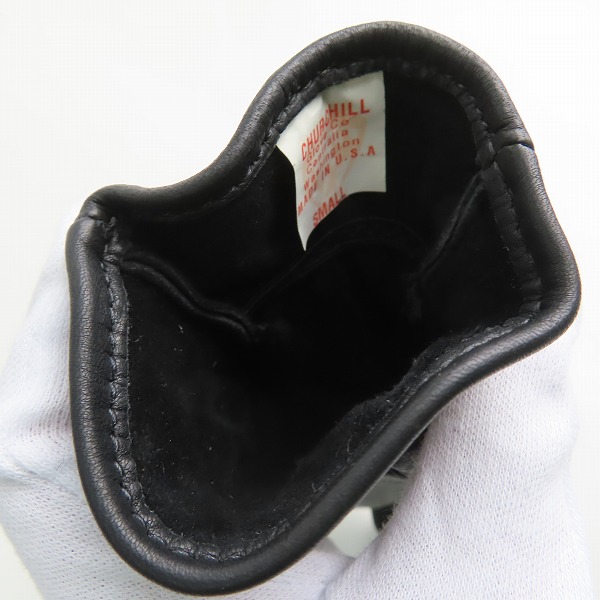 実際に弊社で買取させて頂いたCHURCHILL/チャーチル ディアスキン/鹿革 米国製 グローブ ブラック/Sの画像 2枚目