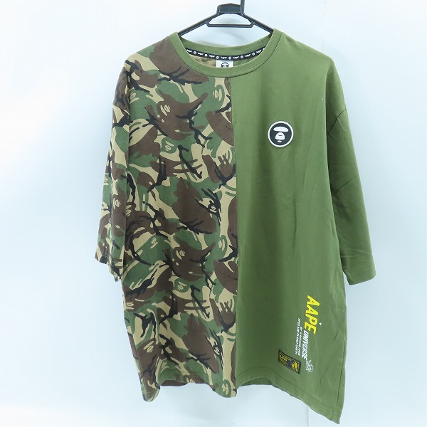 実際に弊社で買取させて頂いたAAPE BY A BATHING APE/エーエイプバイアベイシングエイプ  カモフラ バイカラー Tシャツ AAPTEM0490XXE/L