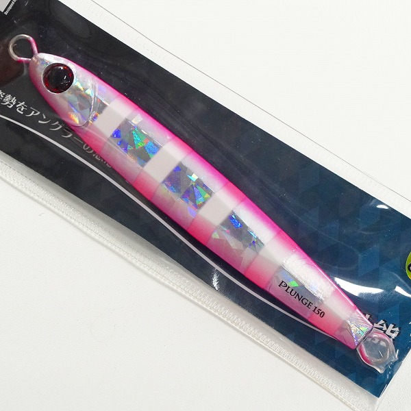 実際に弊社で買取させて頂いた【未開封】Jackson/ジャクソン PLUNGE プランジ GLOW夜光 150g ゼブラグローピンク メタルジグ ルアーの画像 3枚目