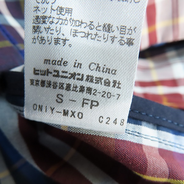 実際に弊社で買取させて頂いた【未使用】FRED PERRY/フレッドペリー Madras Check Harrington JKT JAPAN LIMITED/ジャケット F2625/Sの画像 4枚目