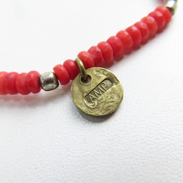 実際に弊社で買取させて頂いたAMP JAPAN/アンプジャパン ビーズ チャーム付き アンクレット レッドの画像 6枚目