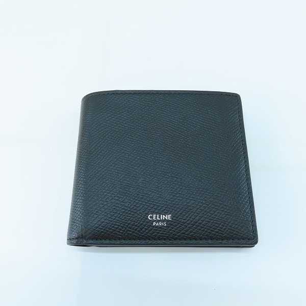 実際に弊社で買取させて頂いたCELINE/セリーヌ グレインドカーフスキン バイフォールドウォレット/二つ折り財布 BLACK 10C87-3BEN-38SI