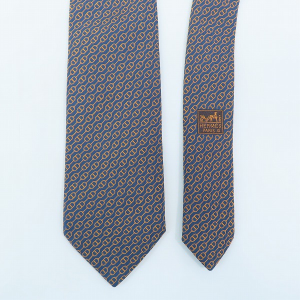 実際に弊社で買取させて頂いたHERMES/エルメス 総柄 シルク ネクタイの画像 1枚目