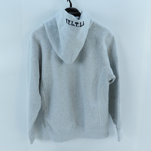 実際に弊社で買取させて頂いたChampion×STUSSY/チャンピオン×ステューシー リバースウィーブ パイル ボックスロゴ プルオーバーパーカー/フーディ Mの画像 1枚目