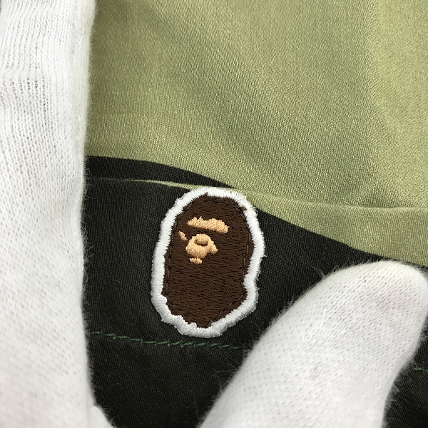 実際に弊社で買取させて頂いたA BATHING APE/アベイジングエイプ ABC Camo Open Collar Shirt/カモフラオープンカラーシャツ 001SRJ201002I/Sの画像 5枚目