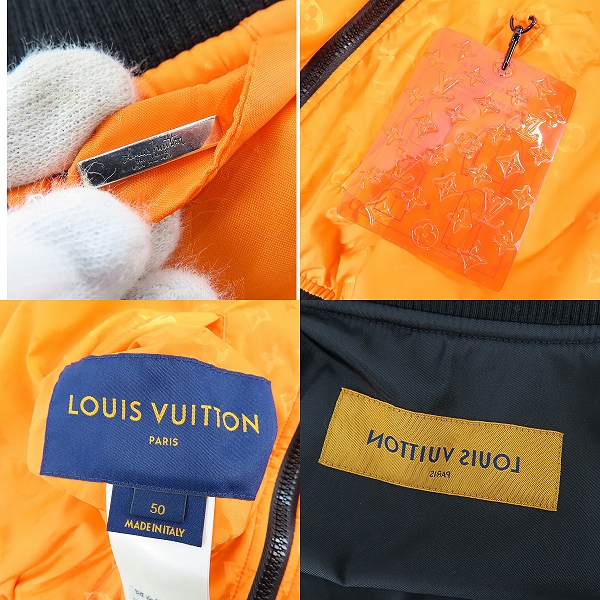 実際に弊社で買取させて頂いたLouis Vuitton/ルイヴィトン 22AW モノグラム総柄 ma-1型 リバーシブル ブルゾン RM222Q J32 HNB56W/50の画像 4枚目
