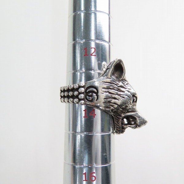 実際に弊社で買取させて頂いたGUCCI/グッチ ANGER FOREST LOVED XXV アンガーフォレスト ウルフヘッドリング/14号の画像 9枚目