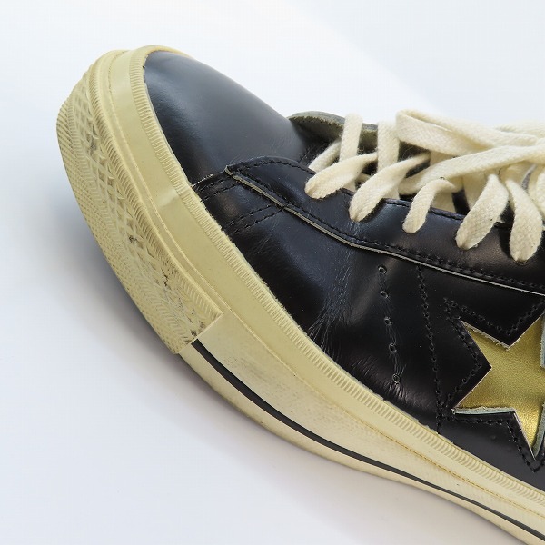 実際に弊社で買取させて頂いたCONVERSE/コンバース 90s ヴィンテージ 日本製 ONE STAR/ワンスター ゴールドスター レザー スニーカー/8.5の画像 8枚目