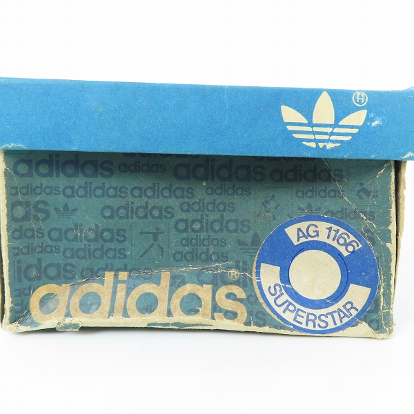 実際に弊社で買取させて頂いた【観賞用】adidas/アディダス 金ベロ/フランス製/ヴィンテージ SUPERSTAR/スーパースター スニーカー  白×青 9.5の画像 9枚目